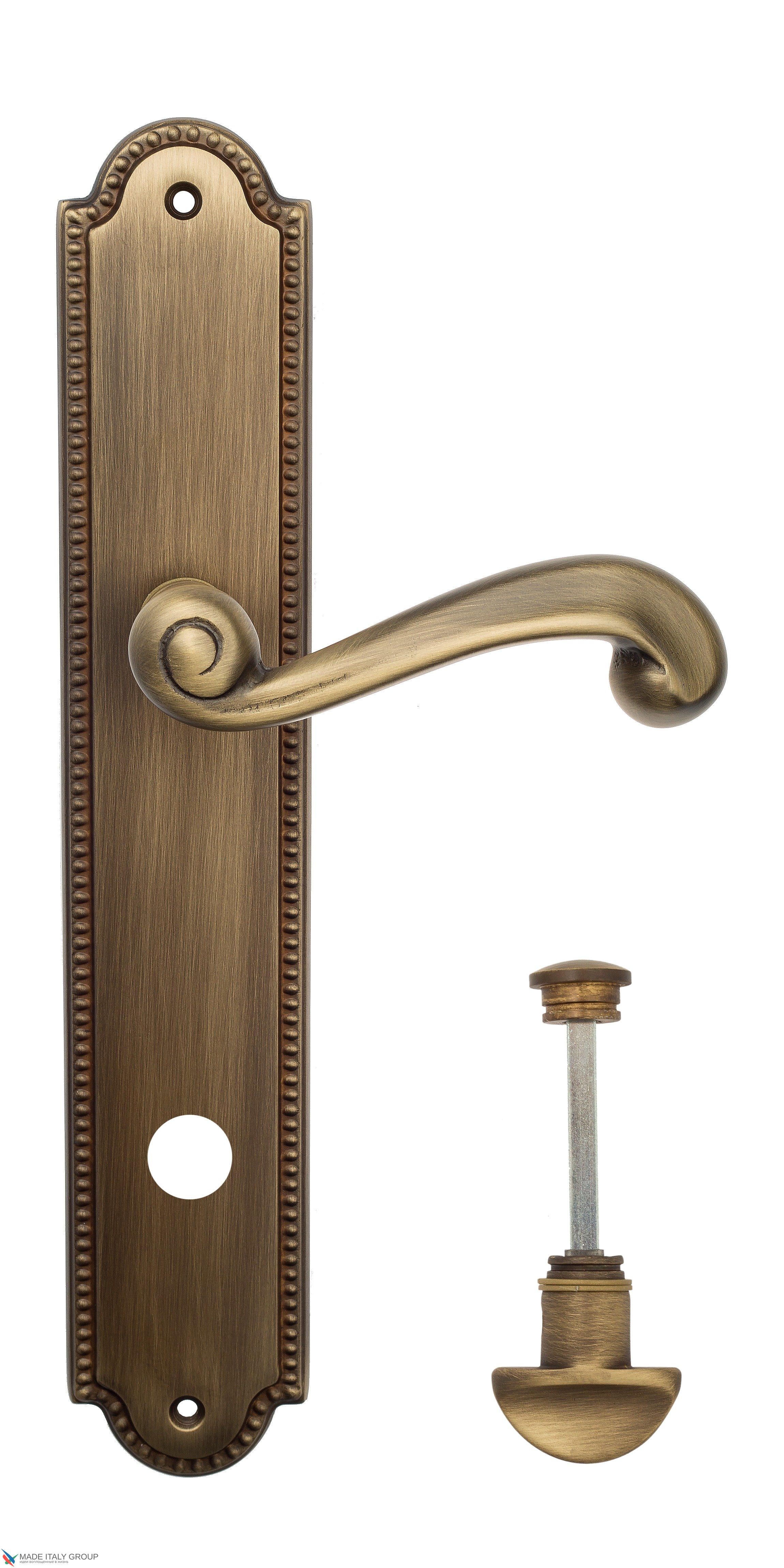 Дверная ручка Venezia "CARNEVALE" WC-2 на планке PL98 матовая бронза