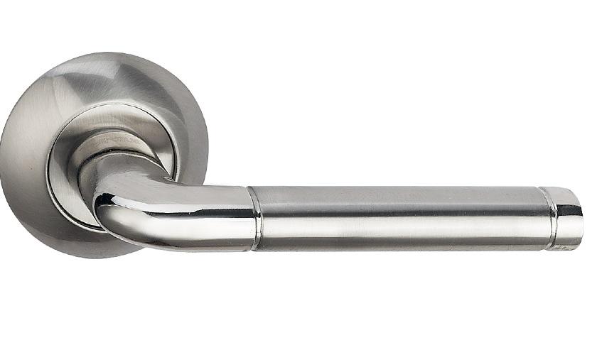 Ручка дверная межкомнатная Bussare Lindo A-34-10 Chrome/S.Chrome хром/матовый хром