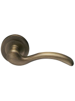 Ручка дверная Morelli Luxury PATRICIA R2 OBR раздельная на круглой розетке, цвет кофе, латунь