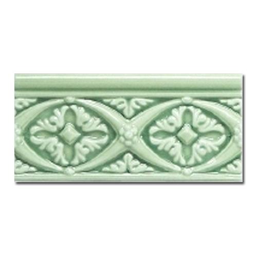 Плитка керамическая Adex Modernista Relieve Bizantino C/C Verde Claro бордюр 7,5х15