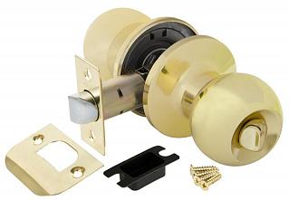 Ручка защелка (кноб) дверная круглая Punto 6072 PB-B фик. золото