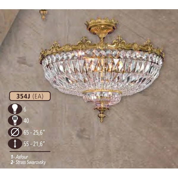Люстра потолочная Riperlamp 354J/6 EA CRYSTAL ASFOUR