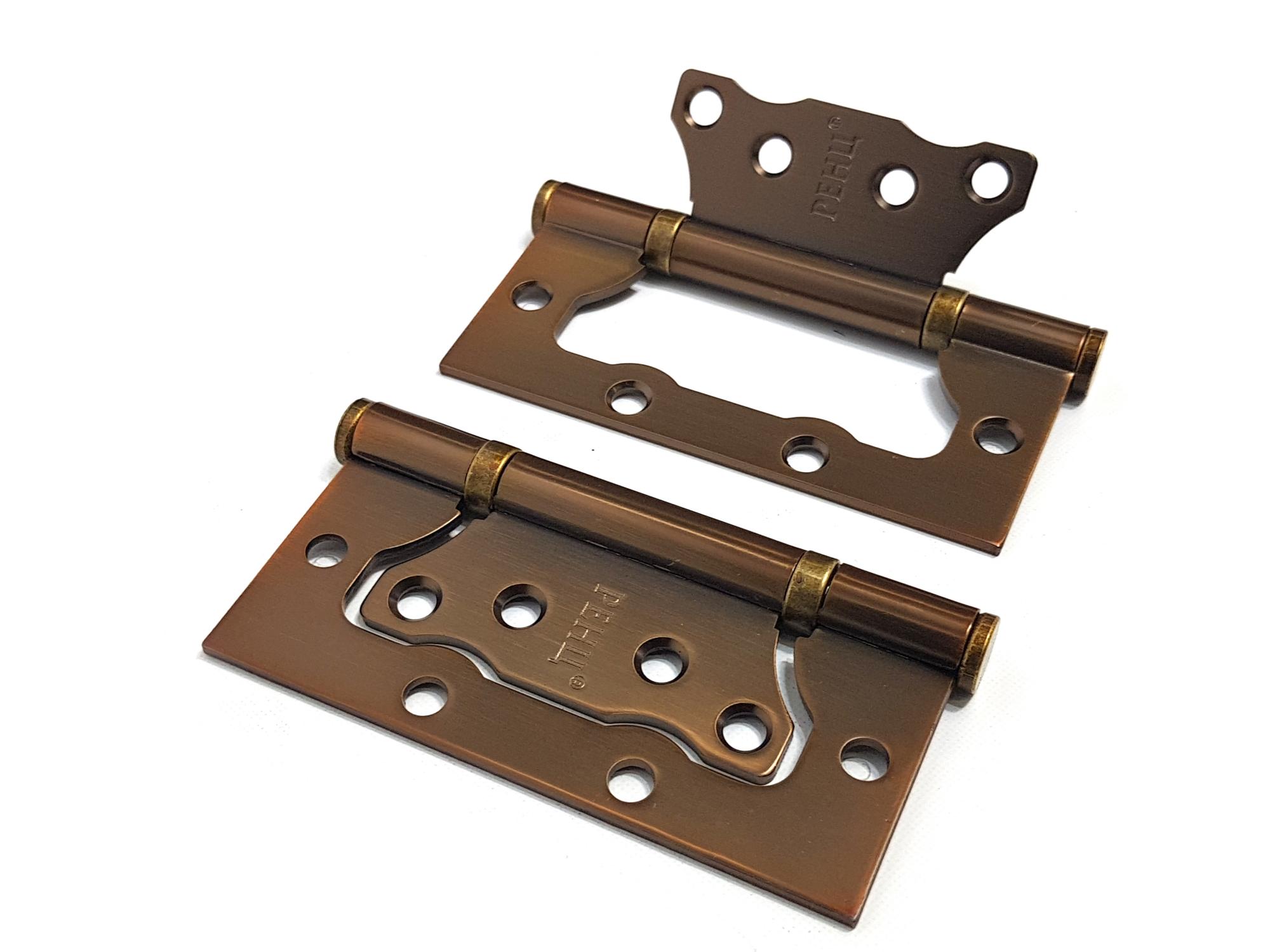 Петля стальная RENZ IN100-2BB FH CF безВР 100*75*2,5, 2 подшипника, б/колп., кофе (без врезки)