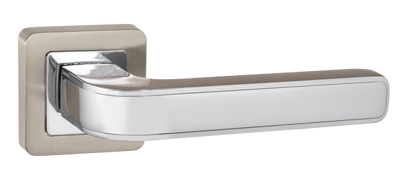 Ручки дверные межкомнатные Punto NOVA QR SN/CP-3 матовый никель/хром