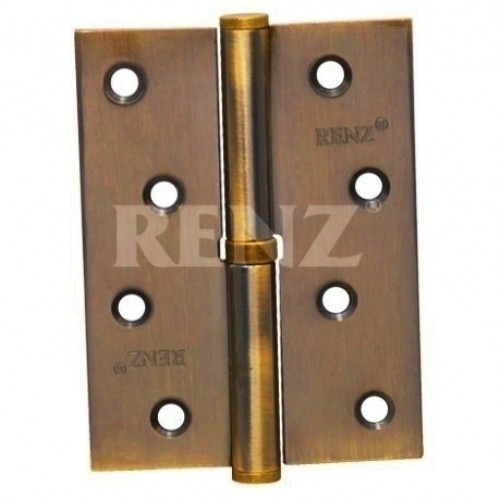 Петля дверная стальная RENZ L 100 FH CF- 100*75*2,5 б/колп,с обв, левая, кофе