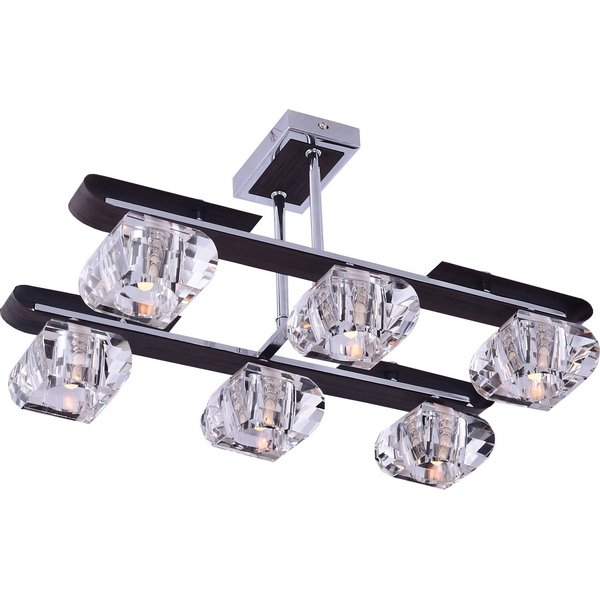 Люстра потолочная N-Light 6001-6P chrome + wengue