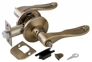 Ручка защелка (кноб) дверная нажимная Punto 6030 AB-B фик. бронза