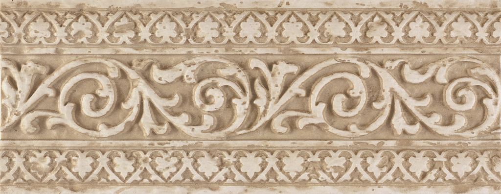 Плитка керамическая Saloni Tivoli Listelo Blason Crema бордюр 12х31
