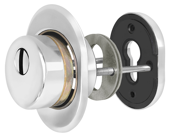 Броненакладка врезная с чашкой  Fuaro DEF 9726 M6x90 (в к-те с накл. на цил-р) CP-8 хром