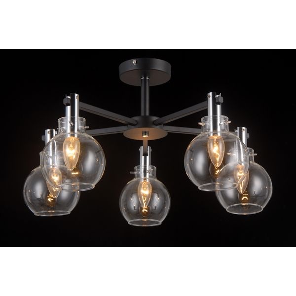 Люстра потолочная Natali Kovaltseva SPHERE 81021-5C MATT BLACK