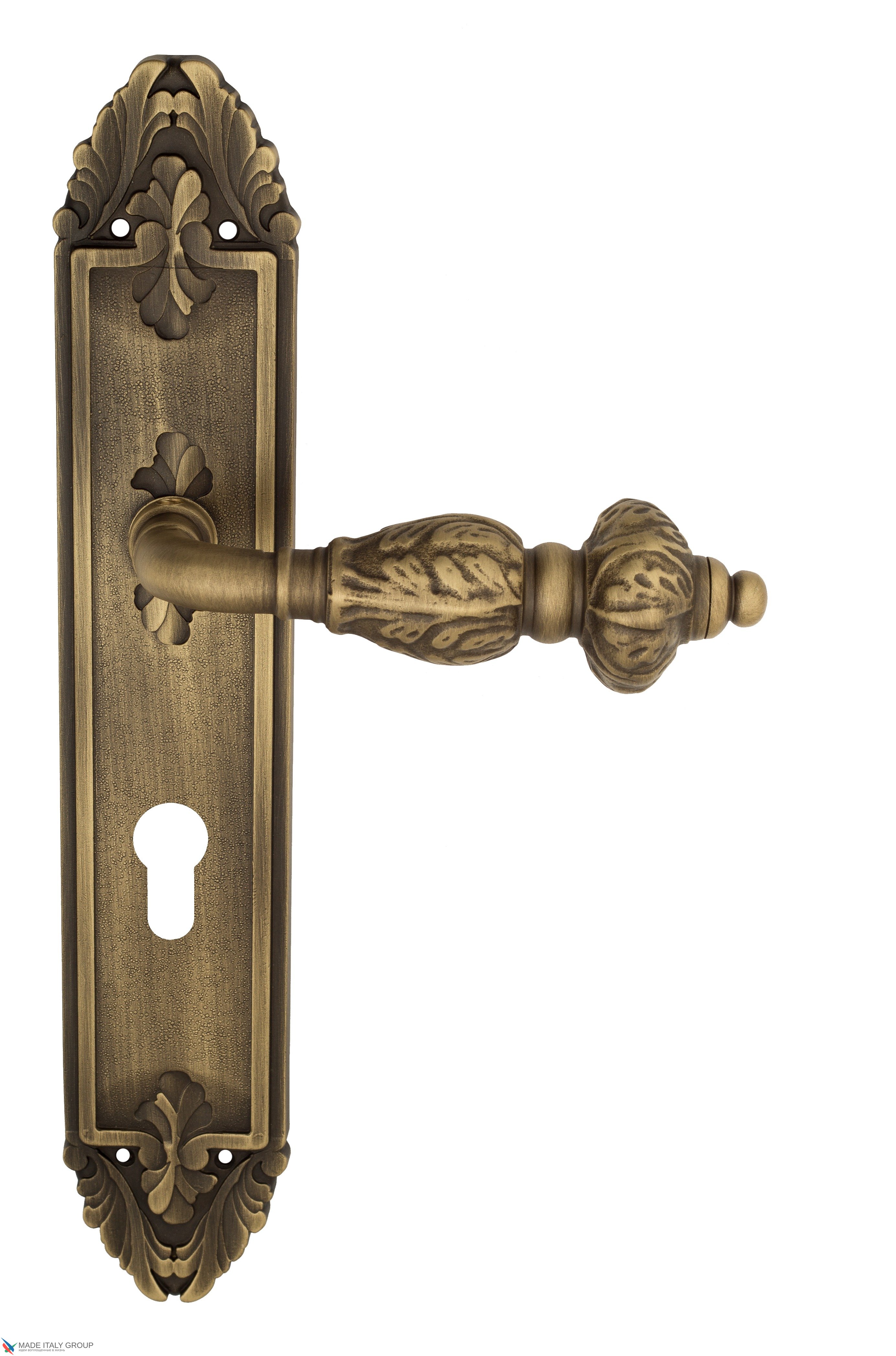 Дверная ручка Venezia "LUCRECIA" CYL на планке PL90 матовая бронза