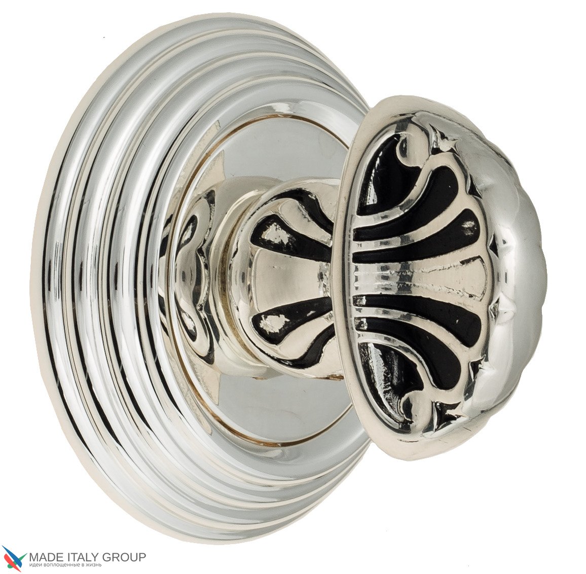 Фиксатор поворотный Venezia WC-4 D8 натуральное серебро + черный