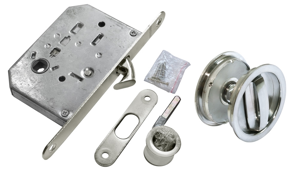 Ручки купе для раздвижных дверей с сантехнической защелкой Morelli MHS-1 WC SC матовый хром