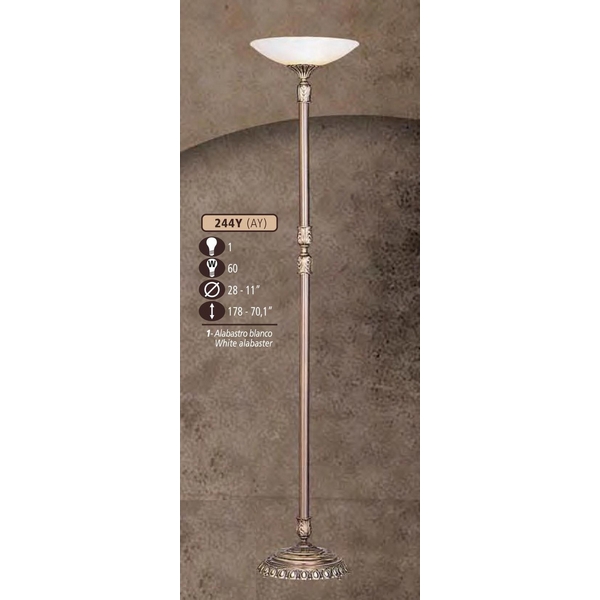 Торшер Riperlamp 244Y/1 AY WHITE/CREAM ALABASTER