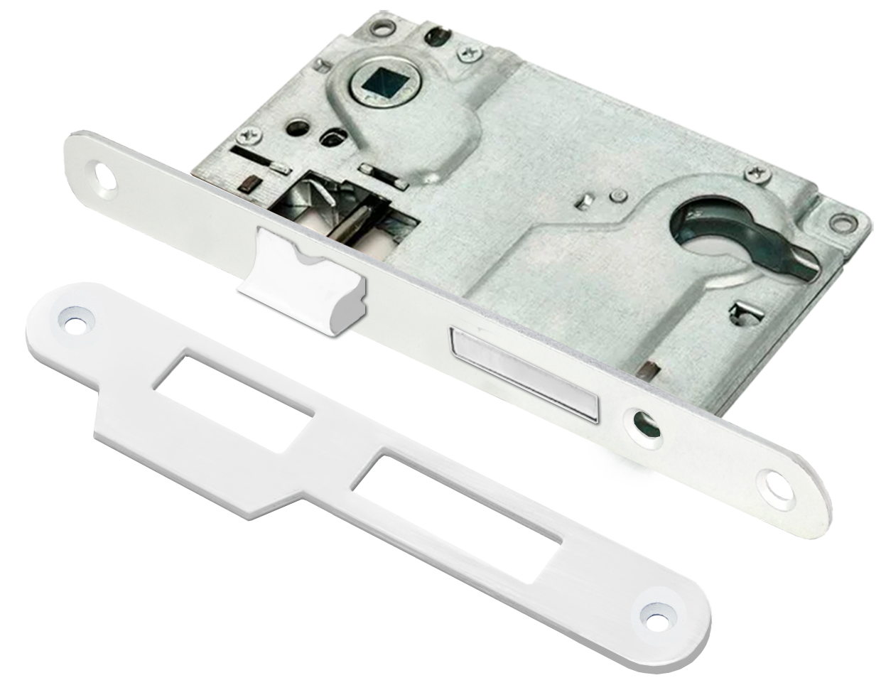 Замок RENZ INLBB 8550-2/1 White 1 ригель и защелка, с подшипниками, белый