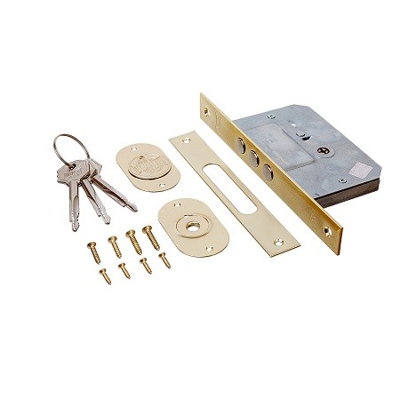 Замок врезной дверной под цилиндр Kale Kilit 189/3MF-BS45-BP-3KEY-(SP, Ros)-STB 189F0000012 золото