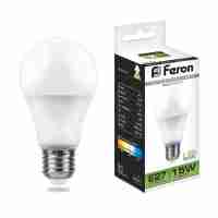Лампа светодиодная Feron E27 15W 4000K Шар Матовая LB-94 25629