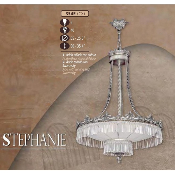 Люстра подвесная Riperlamp 354E/6 CX ACID W/CARVING, ASFOUR