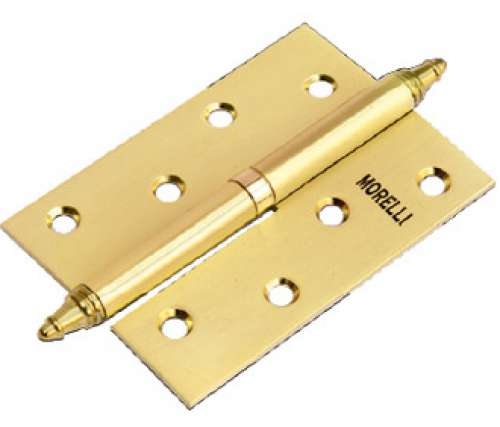 Петля дверная разъемная стальная с короной правая Morelli MS 100X70X2.5 R SG матовое золото