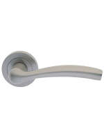 Ручка дверная Morelli Luxury VENERA R2 NIS раздельная на круглой розетке, цвет матовый никель, латунь