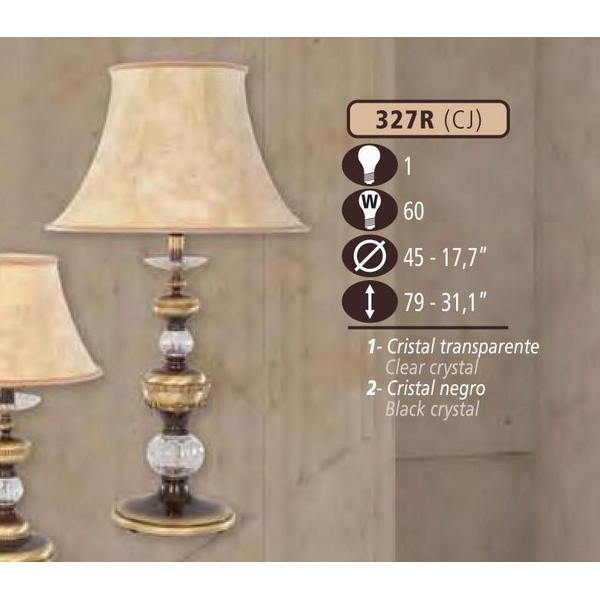 Интерьерная настольная лампа Riperlamp 327R/1 CJ BLACK- CREAM SHADE