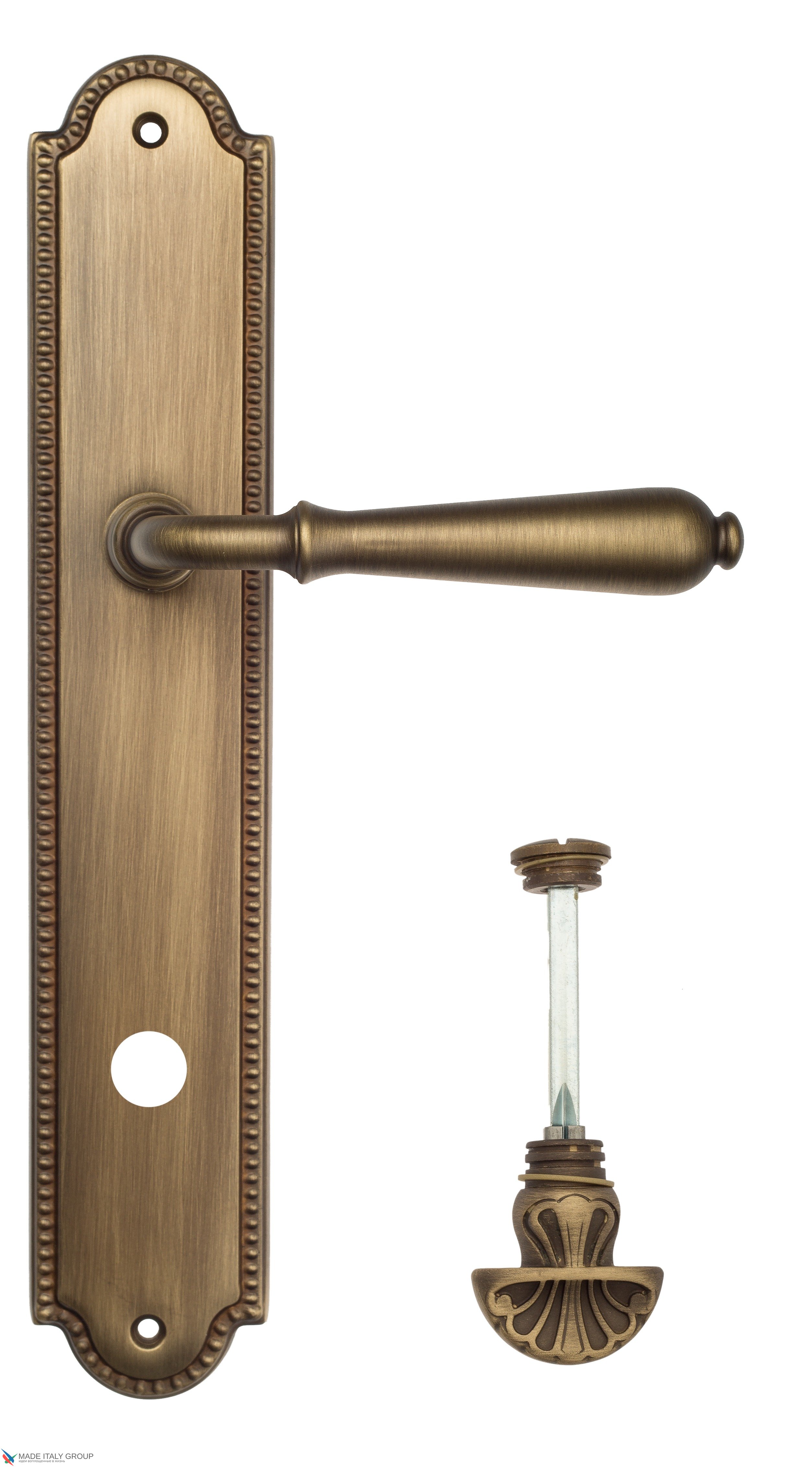 Дверная ручка Venezia "CLASSIC" WC-4 на планке PL98 матовая бронза