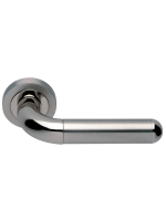 Ручка дверная Morelli Luxury GAVANA R2 NIS/NIK раздельная на круглой розетке, цвет матовый никель/никель, латунь