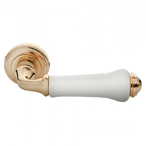 Ручка дверная межкомнатная Morelli MH-41-CLASSIC PG/W золото/белый