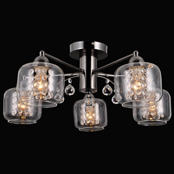 Люстра потолочная Natali Kovaltseva LAINA 75091/5C DARK CHROME