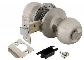 Ручка защелка (кноб) дверная круглая Punto 6072 SN-B фик. мат. никель