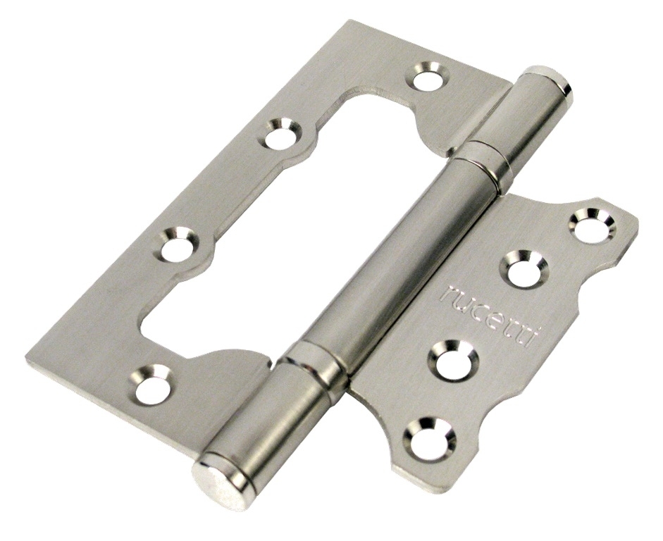 Петля дверная накладная без врезки (бабочка) Rucetti RFH-100*75*2,5 SN
