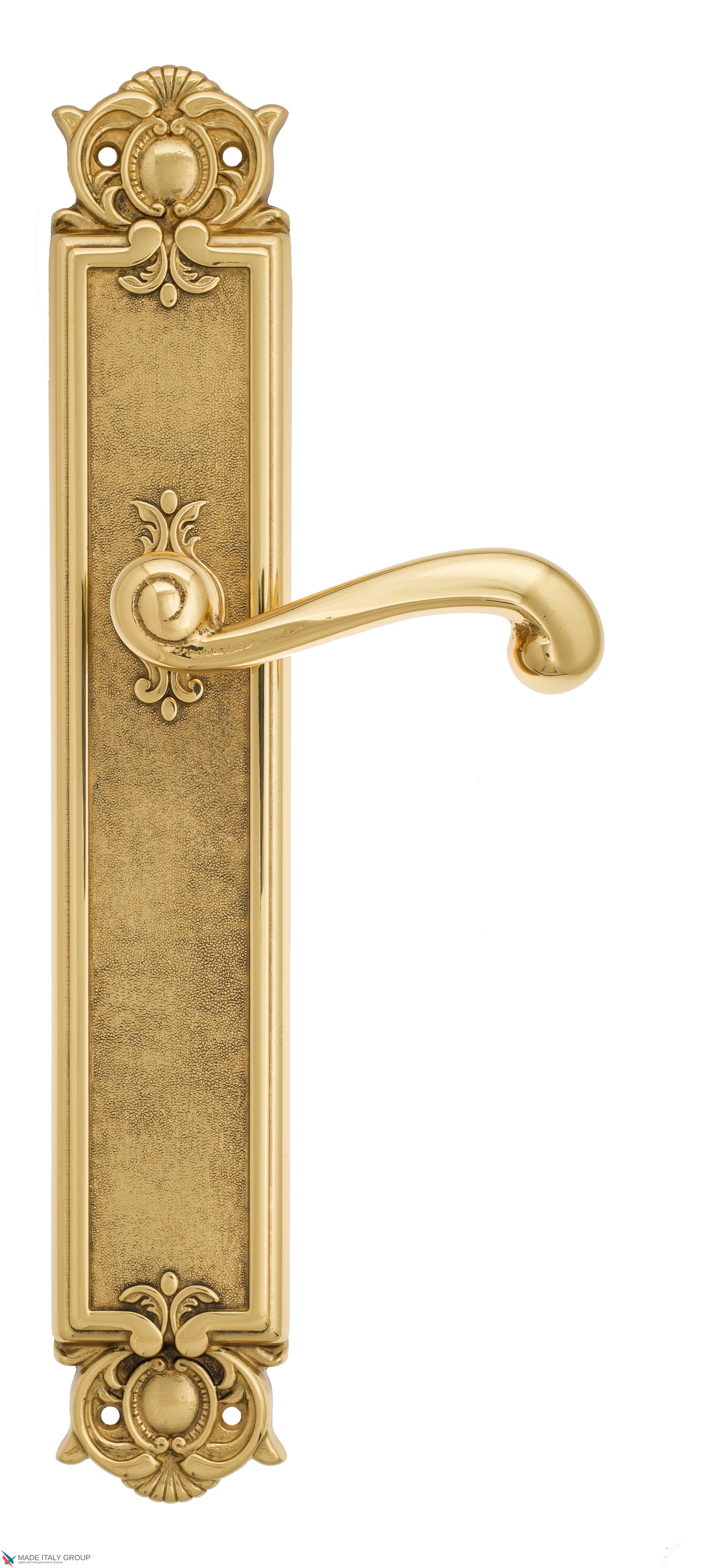 Дверная ручка Venezia "CARNEVALE" на планке PL97 полированная латунь
