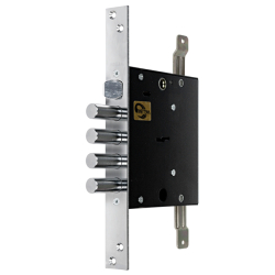 Замок врезной сувальдный с защёлкой МЕТТЭМ ЗВ9 143.1.0 с тягами, 5 кл.