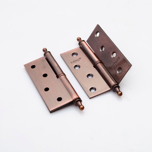 Петля дверная стальная RENZ INR 100 CH AС 100*75*2,5, правая, с колп., медь