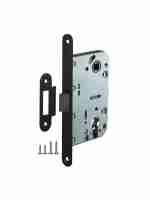 Корпус врезного замка c защёлкой PLASTLP85-50 ВL черный