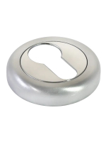 Накладка на замок Morelli Luxury LUX-KH-R4 CSA/CRO круглая под евроцилиндр, цвет матовый хром/хром