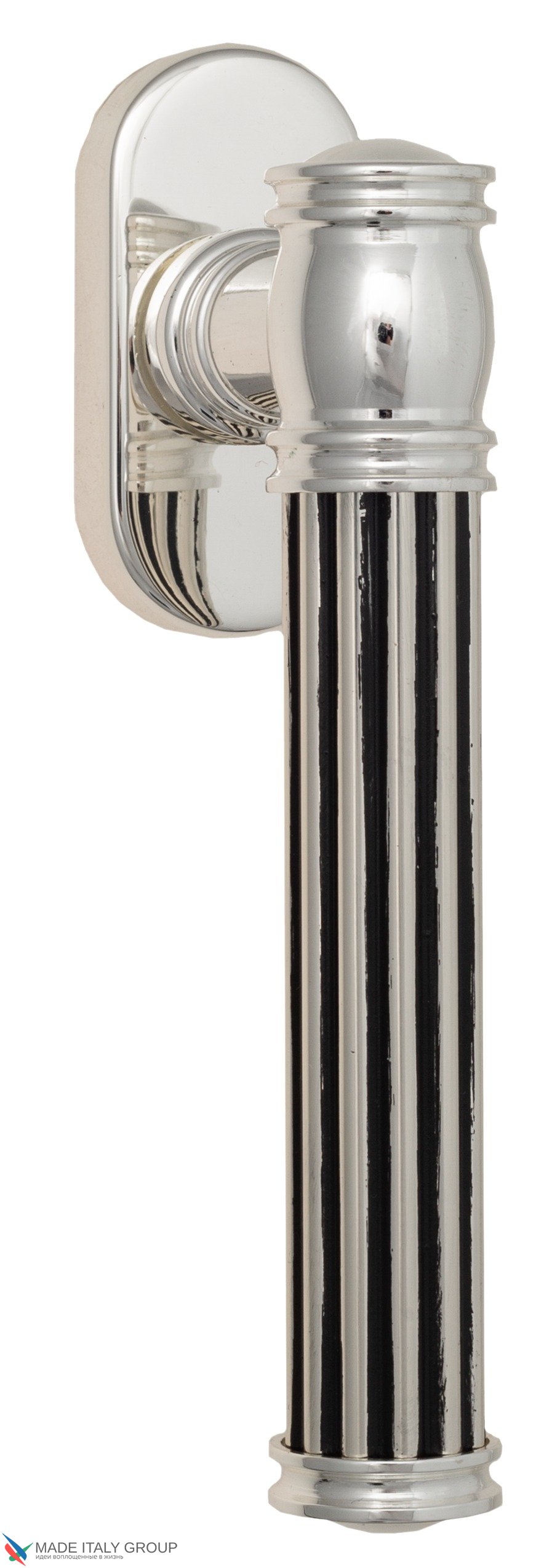 Ручка оконная Venezia "IMPERO" FW натуральное серебро + черный