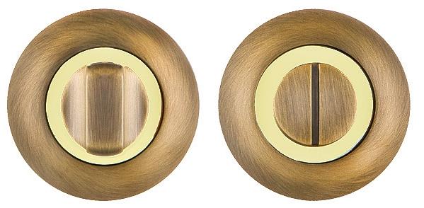 Завертка дверная сантехническая Fuaro BK6 RM AB/GP-7 бронза/золото