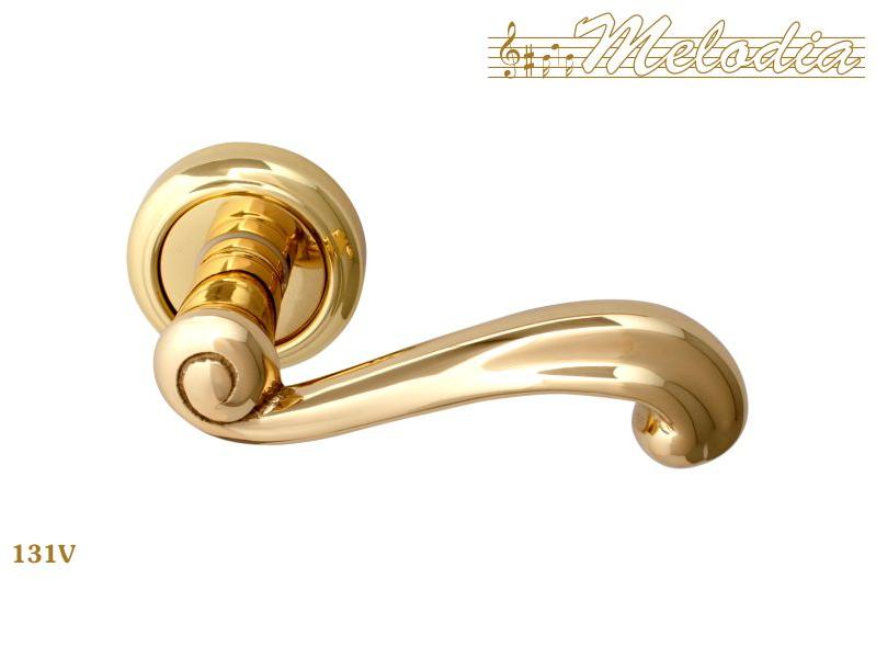 Ручка дверная межкомнатная Melodia 50V Riccio 131V Полированная латунь