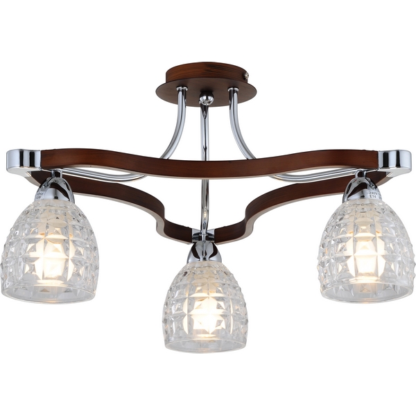 Люстра потолочная N-Light 415-03-13 chrome + walnut