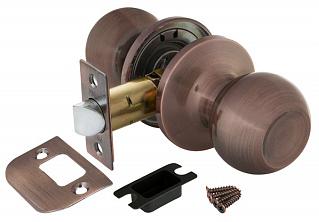 Ручка защелка (кноб) дверная круглая Punto 6072 AC-P без фик. медь