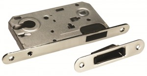 Замок дверной межкомнатный под цилиндр Morelli MM 2085 SN никель магнитный