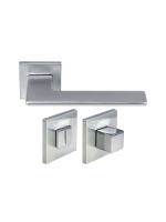 Комплект дверных ручек Morelli MH-51-S6 SC с заверткой MH-WC-S6 SC, цвет матовый хром