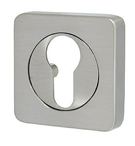 Накладка дверная с квадратным основанием под цилиндр Armadillo Cylinder ET/SQ-21SN-3 мат никель/хром