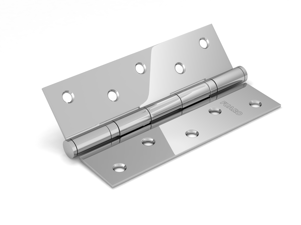 Петля дверная стальная универсальная  Fuaro 2BB 125x75x2,5 CP (хром)
