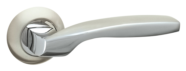 Ручка дверная межкомнатная Fuaro BOSTON AR SN/CP-3 мат. никель/хром квадрат 8x140 стяжки M410*50*50