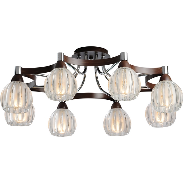 Люстра потолочная N-Light 418-08-13WBB chrome + wengue