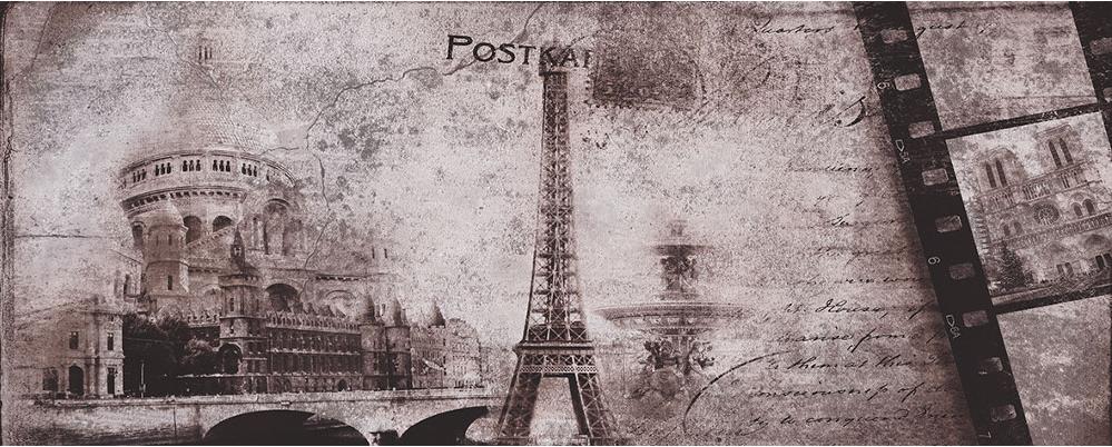 Плитка керамическая Konskie (Ceramika Color) Treviso Postcard Grey 3 декор 20х50