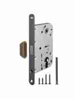 Замок межкомнатный под цилиндр Fuaro MAGNET M85C-50 GR (графит) (new plate)