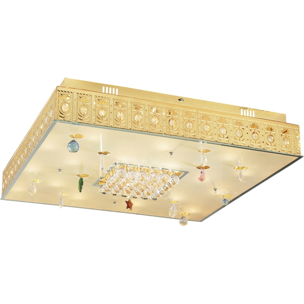 Потолочный светильник N-Light 2462 2462/25 gold plated+color crystal